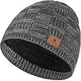 Ocatoma Winter Beanie Warm Knit Hat for Men Soft Fleece Lined Cuffless Ski Hats Stocking Cap Outdoor Unisex