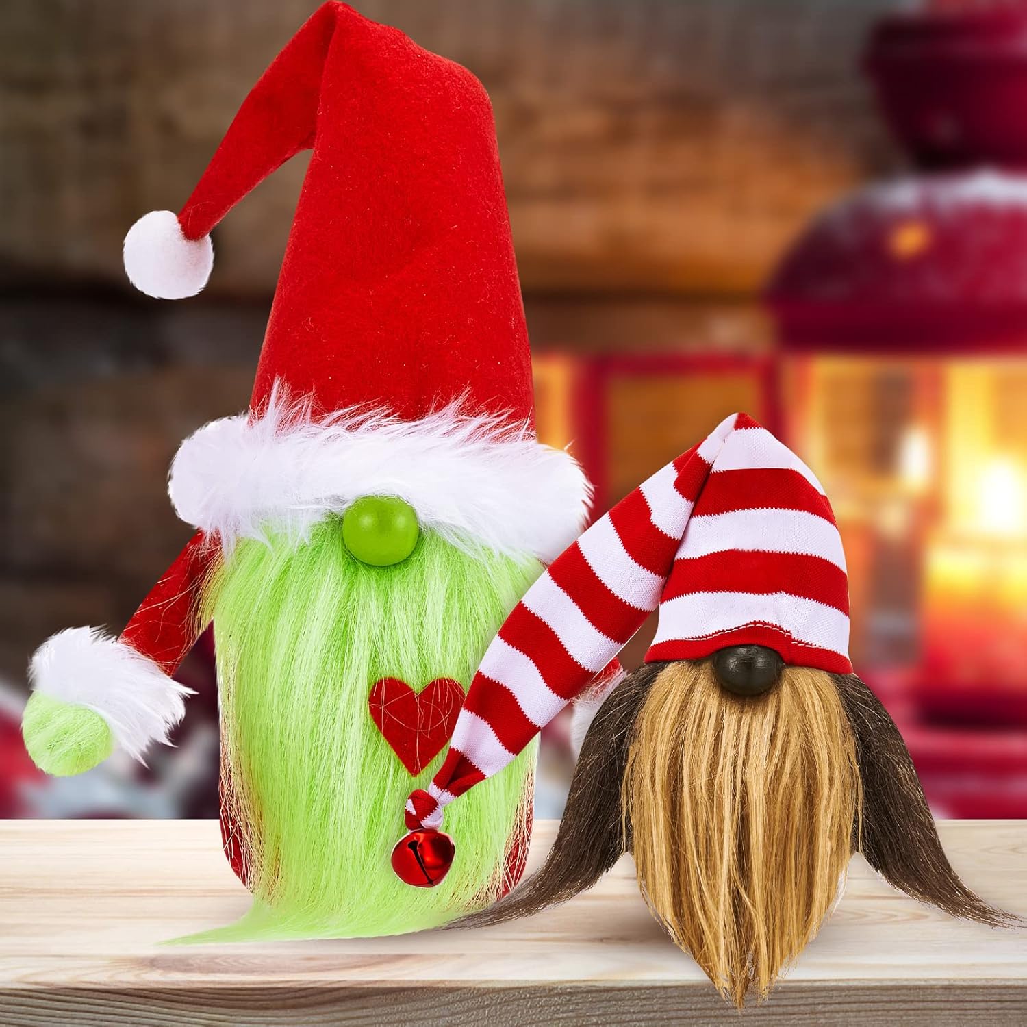 Tree Toppers - Aoriher Christmas Furry Green Gnome Decoration Xmas Gnome Swedish Tomte Gnome Santa Plush Doll Merry Xmas Ornaments Set for Christmas Tree Decor Tiered Tray Table Party Supplies