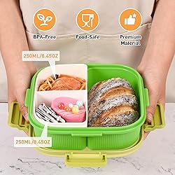 AGREON Bento Lunch Box for Kids & Adults, Green