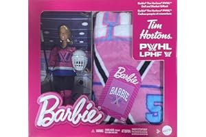 Barbie PWHL 2025 Hockey Player Fashion Doll Gift Set w/Blanket, Blonde 11-Inch Collectible, New in Box (PWHL Doll)