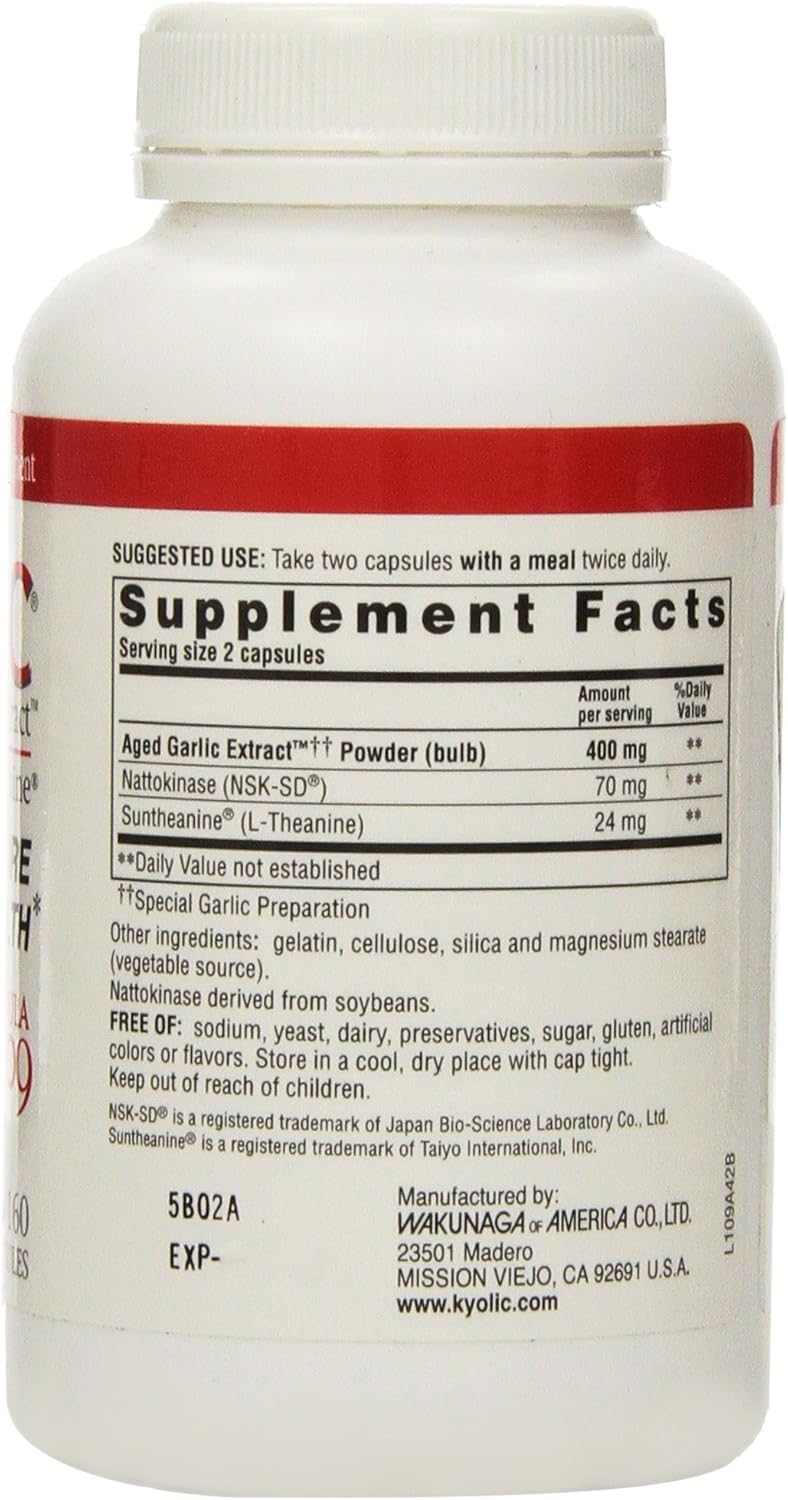 Kyolic Aged Garlic Extract Formula 109, Blood Pressure Health, 160 capsules: Health & Personal Care