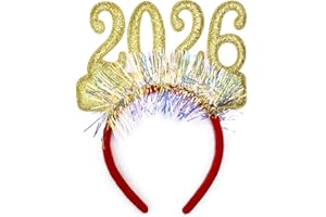 Needzo Sparkly New Year's Eve 2026 Headband, Party Hair Accessory, One Size Fits Most