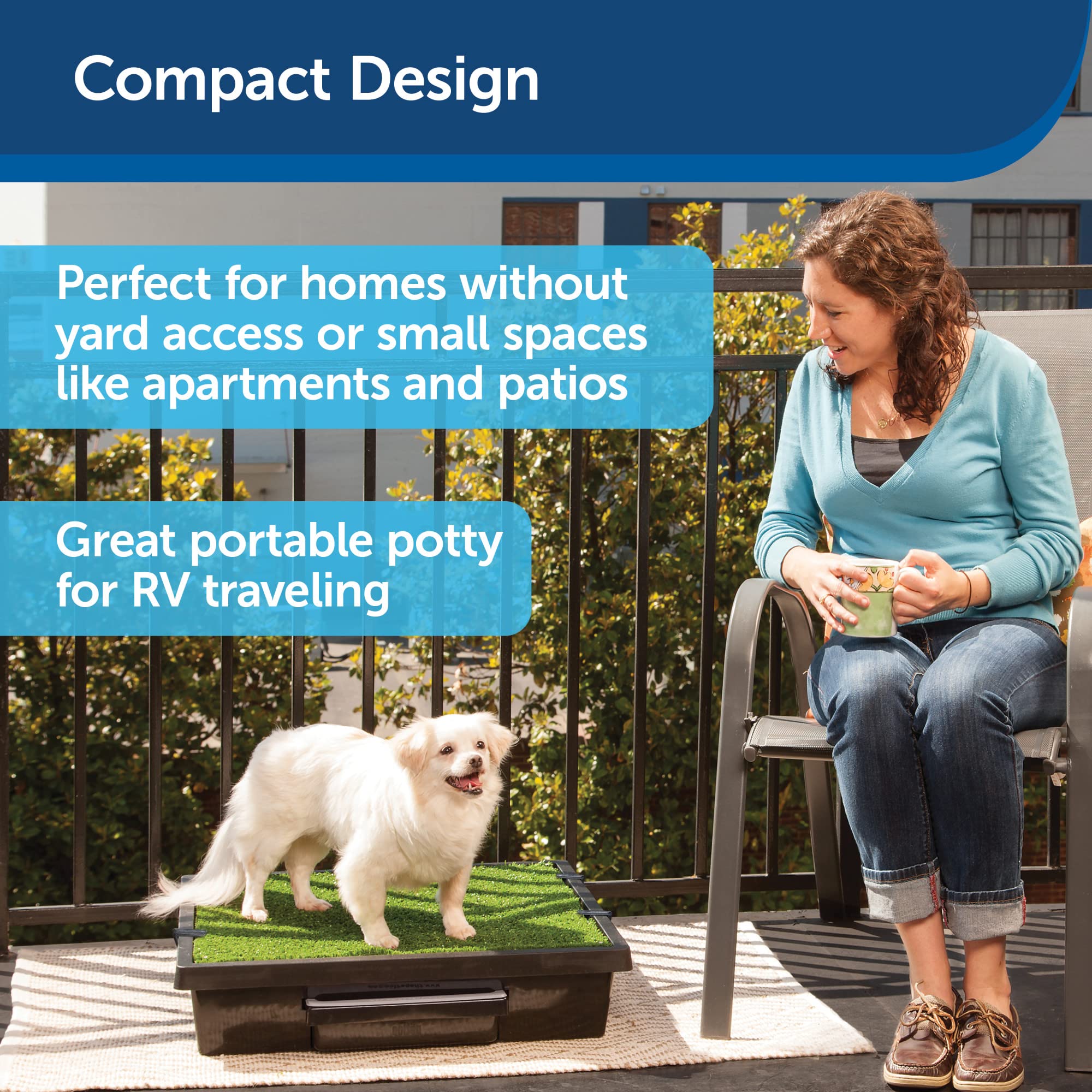 PetSafe Pet Loo Portable Dog Potty - Pet Toilet Alternative for Puppy Pads - Medium - Perfect for House Training - Easy-to-Clean Grass Mat