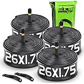 Hydencamm 4 Pack Tire Tube 26 x 2.125 Fit 1.75/1.95/2.125, 35mm AV | 26 x 2.00 Bike Tube with 2PCS Levers, Butyl Rubber, Bike Inner Tube 26 x 1.95 for MTB and Cruisers, City Bikes, Road Bikes