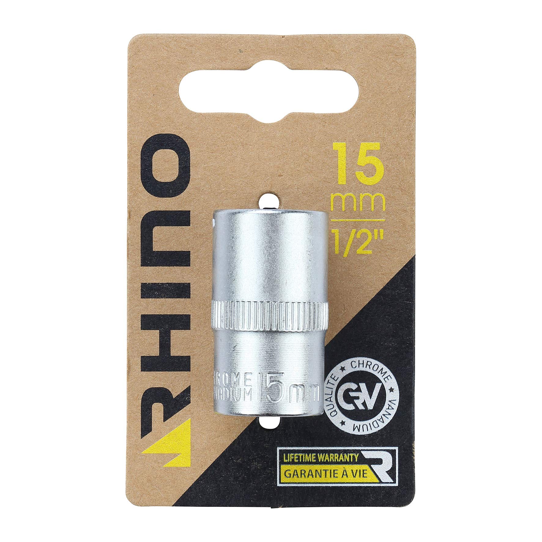 RHINO 9082 Short Hex Socket 15 mm, NC, 15 mm