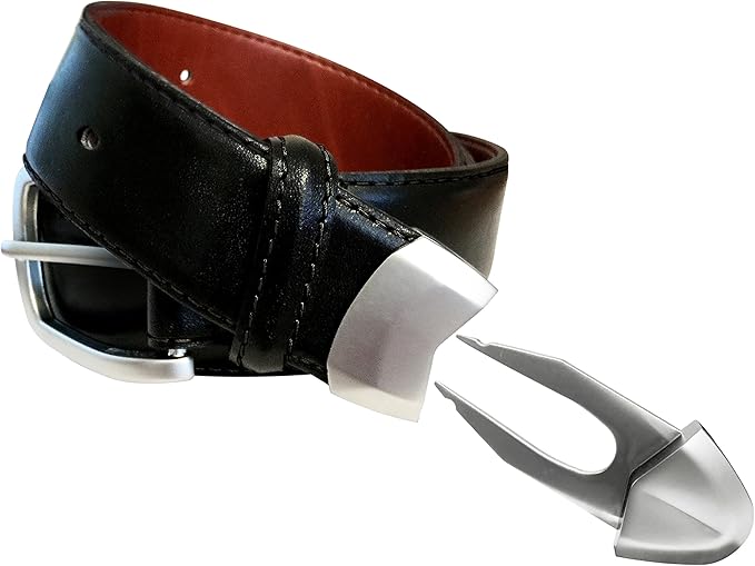 Leather Golf Belt, Builtin Divot Tool and Ball Marker in tip, Kenrick Golf, Black