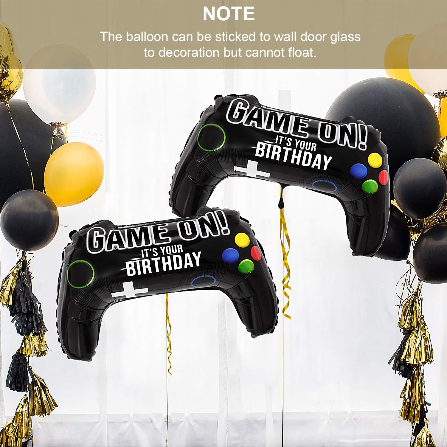 4 Packs Video Game Party Balloons, 23.6 x 15.7 Inch Game on Balloons Video Game Controller Aluminum Foil Balloon for Birthday Party and Game Party Decoration: Toys & Games