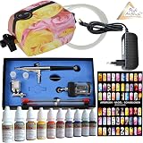 Forever Speed Airbrush Kompressor Set Komplett Set Mini Airbrushpistole Druckluftschlauch für