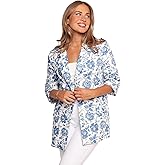Petal & Pup Women's Billie Blazer, White/Blue, Large