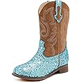 Motasha Girls Cowgirl Boots Unisex-Child Mid Calf Glitter Toddler Cowboy Boot Little Big Kids Western Riding Shoes