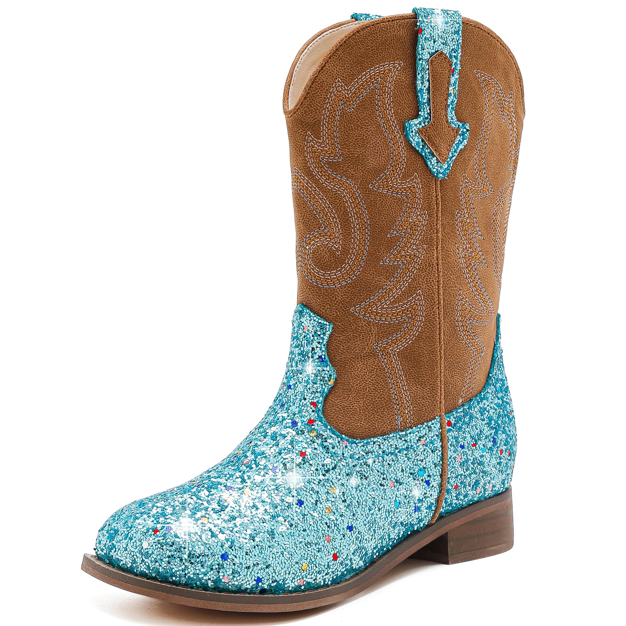 Motasha Girls Cowgirl Boots Glitter Toddler Girls