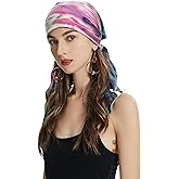 ZLYC Chemo Headwear Pre Tied Head Scarf Headwraps Lightweight Turban Beanie Cap for Women