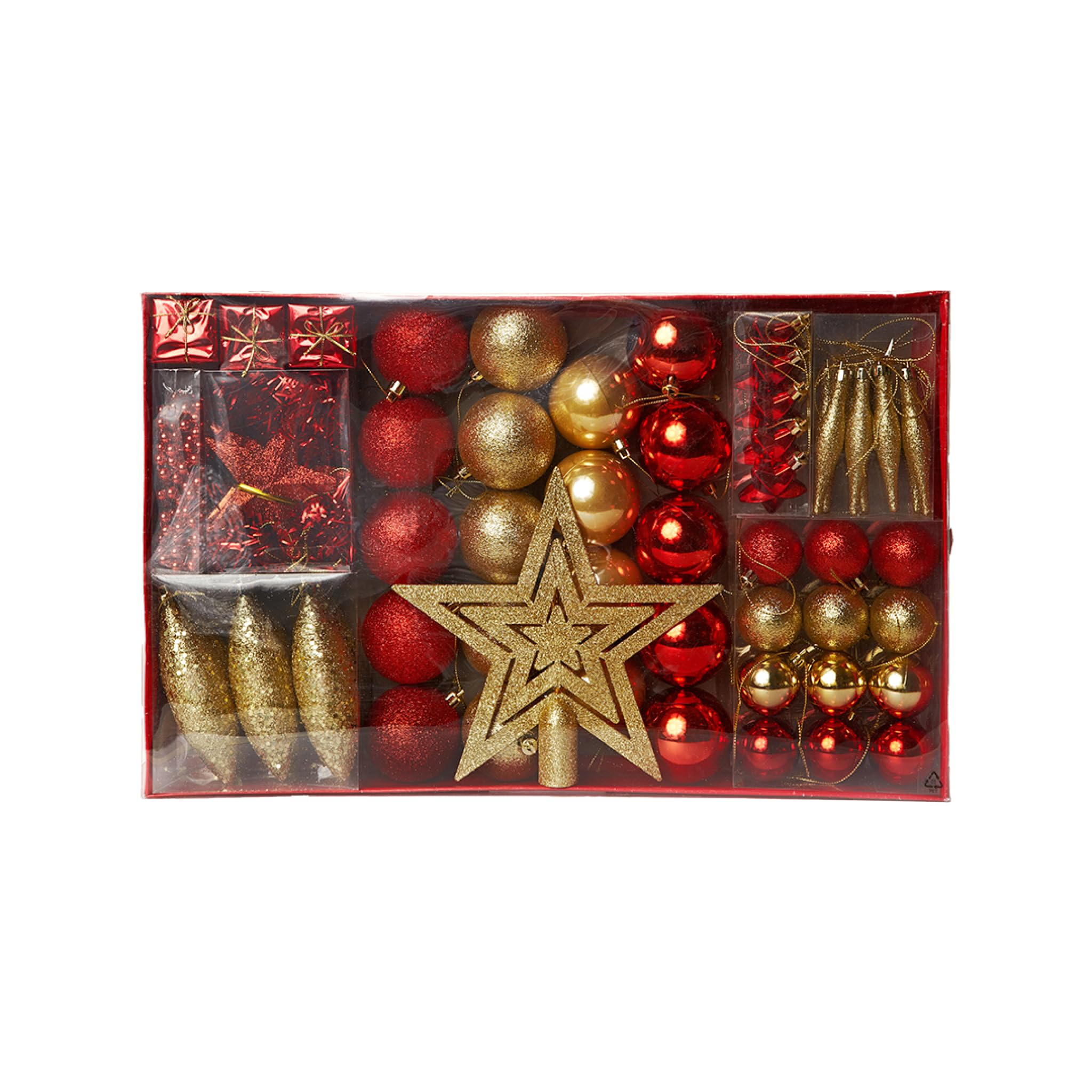 Heitmann DECO 92502 Decoration Set, Plastic, gold/red, 47.5 x 29.7 x 6.5 cm