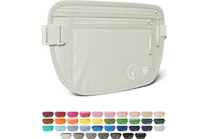 VANTAMO Money Belt for Travel - Security Fanny Pack for Phone, Money, Passport, & More with Anti Theft RFID Protection - Slim Under Clothes Hidden Wallet Holder Bag - Unisex Travel Waist Pouch for Women & Men