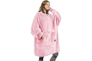 Catalonia Oversized Blanket Hoodie Sweatshirt, Wearable Sherpa Lounging Pullover for Adults Women Men