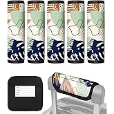Slohif Luggage Handle Wrap 5Pcs Suitcase Identifier - Bag Strap Cover For Bogg Travel Accessories Easy Identification Bright Marker Sleeve Grips Comfort Neoprene Concealed Tag For Airport Art