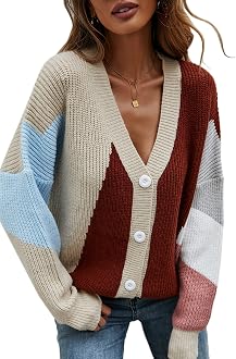 Angashion Women's V Neck Button Down 