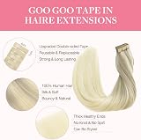 GOO GOO Tape in Hair Extensions 22in 50g 20pcs Real Remy Balayage Ash to view 2