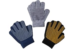 EvridWear Boys Girls Magic Stretch Gripper Gloves 3 Pair Assortment, One Size
