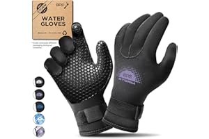 BPS Neoprene Gloves 3mm 5mm Five Finger - for Wetsuit Scuba Diving Gloves Snorkeling Kayaking Surfing Sailing Fishing Canoe Winter Any Water Sports Men Women
