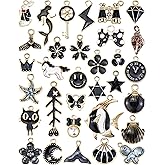 JIALEEY Assorted Gold Plated Enamel Charm Pendant DIY for Earrings Necklace Bracelet Jewelry Making and Crafting, 31PCS