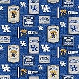 University of Kentucky UK Wildcats Cotton Fabric with Vintage Pennant Design-Sold by The Full Yard