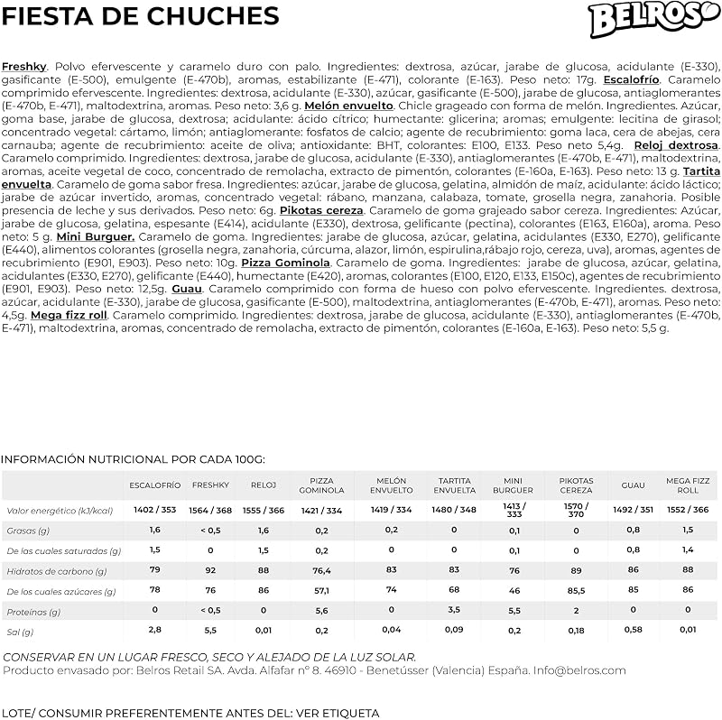 Embale 100 peças de doces e gomas variadas, 10 variedades embaladas individualmente. Sem glúten. Caixa de Doces de Halloween Ideal, Recheio de Piñata, Festas Infantis e Presente de Aniversário