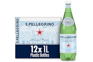 SAN PELLEGRINO S.Pellegrino Sparkling Natural Mineral Water, 33.8 fl oz. Plastic Bottles (Pack of 12)