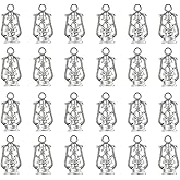 SEWACC Vintage Ornaments 100Pcs Antique Metal Charms Kerosene Lantern Pendant Vintage Lantern Charm Earring Bracelet Necklace Keychain Making Decked Accessories