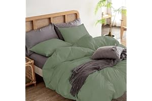 SILENTNIGHT 1 Piece Super King Plus Size (120" x 120") Inch Luxury Soft Duvet Cover 800 Thread Count 100% Egyptian Cotton with Zipper Closure & Corner Ties for Duvet Cover - Sage Solid