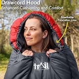 Trail Alpine 250 XL Hooded Sleeping Bag 230x100cm Red view 4
