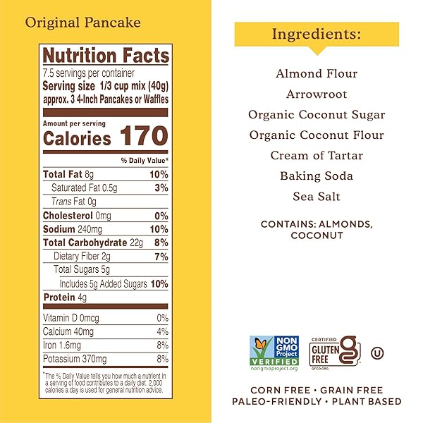 SIMPLE MILLS ALMOND FLOUR PANCAKE & WAFFLE MIX, ORIGINAL – GLUTEN FREE, PLANT BASED, PALEO FRIENDLY, BREAKFAST 10.7 OUNCE (PACK OF 1)
