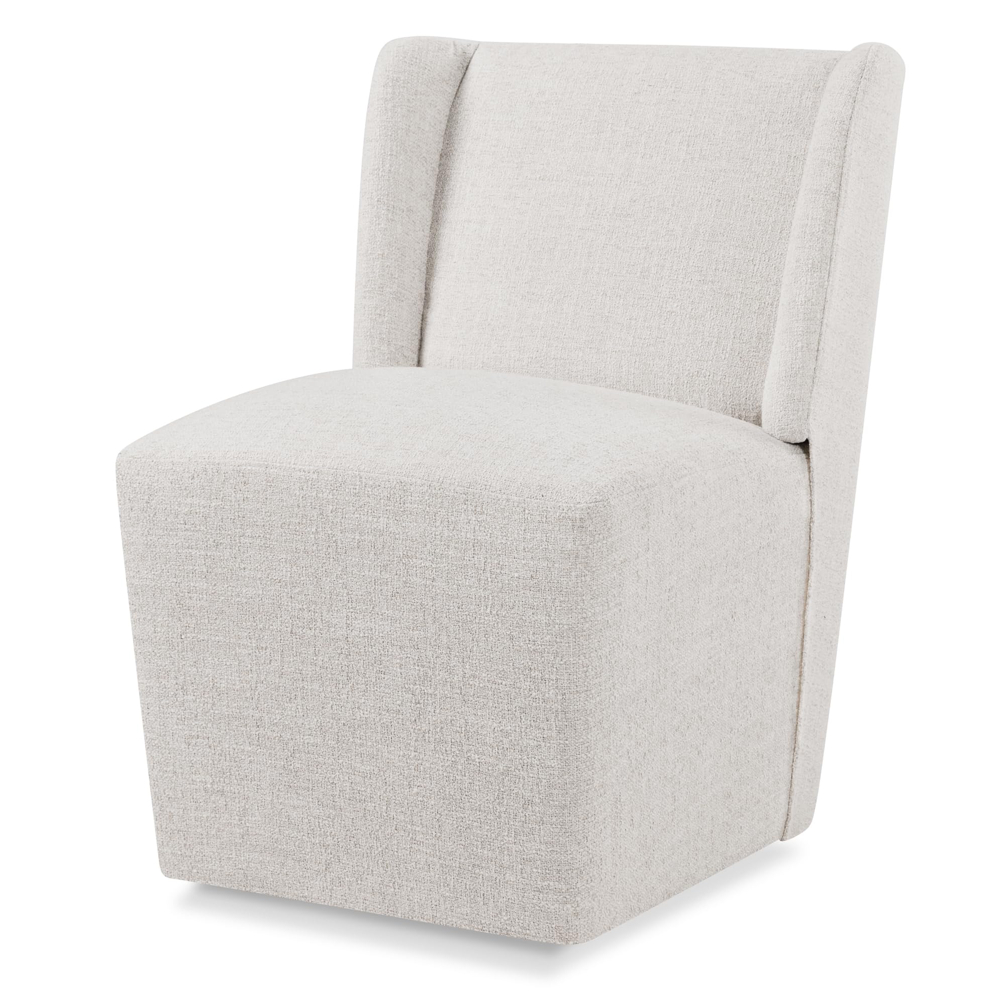Photo 1 of ***DAMAGED*** KISLOT Upholstered Dining Chairs Set of 1 with Casters, Wingback Modern Side Armless Deskchair with Rollers for Diningroom Bedroom Livingroom Reading Room, Linen Fabric