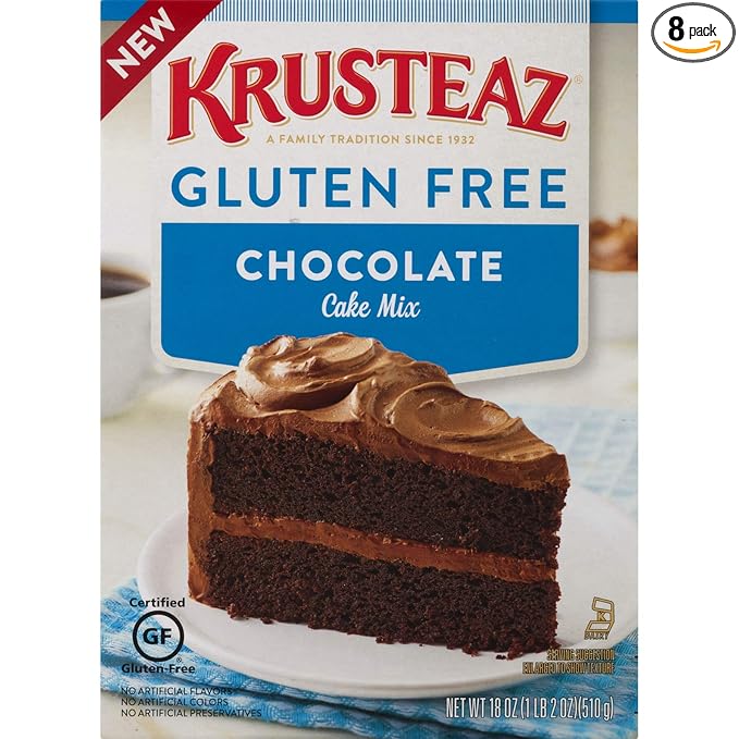 Amazon Com Krusteaz Gluten Free Chocolate Cake Mix 18 Ounce Pack Of 8 Grocery Gourmet Food
