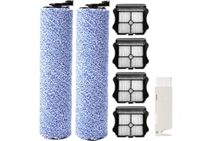 YGY Replacement Brush Roller and Vacuum Filter Compatible with FLOOR ONE S3/iFloor 3 Cordless Wet Dry Vacuum Cleaner (2 Brush Roller+4 HEPA Filters+1 Cleaning Brush)