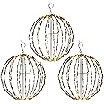 Elf Logic 3 Pack 16” Outdoor/Indoor LED Christmas Light Balls. Durable, Waterproof, Long-Lasting, Lightweight Bright Light Ball. Warm LED Lights for Holiday Decor, Patio, Wedding Decor