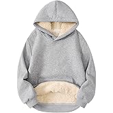 Girls Hoodie Kids Sherpa Lined Sweatshirt Warm Fleece Pullover Winter Cozy Hoodies