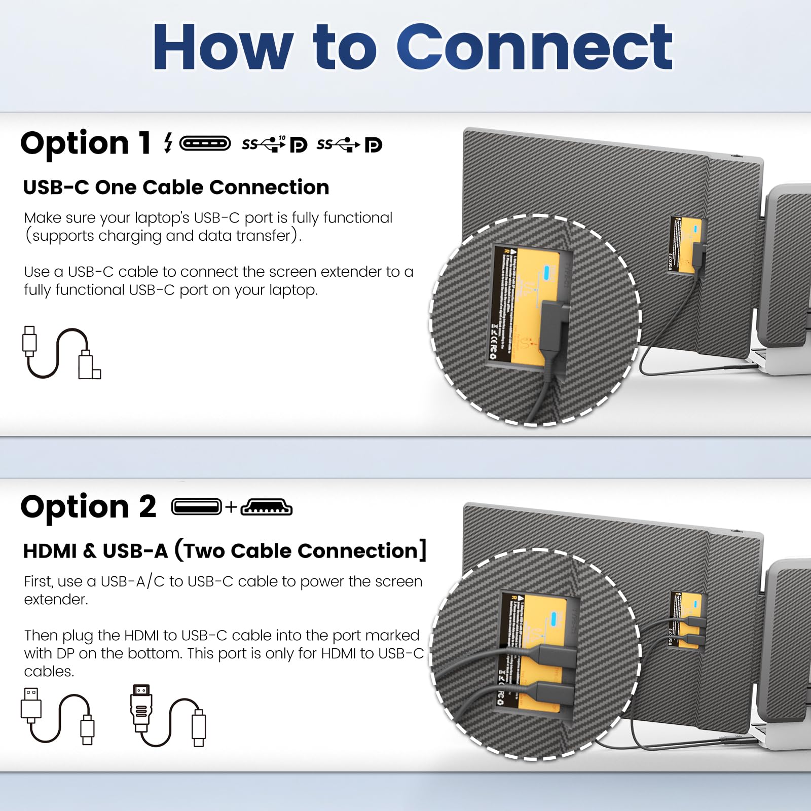 Cenerius 2K Ultra-Clear Laptop Screen Extender, 14