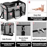 GRTLPOK Soft Sided Foldable Pet Carrier Grey L 25 Lbs Shoulder Strap view 4