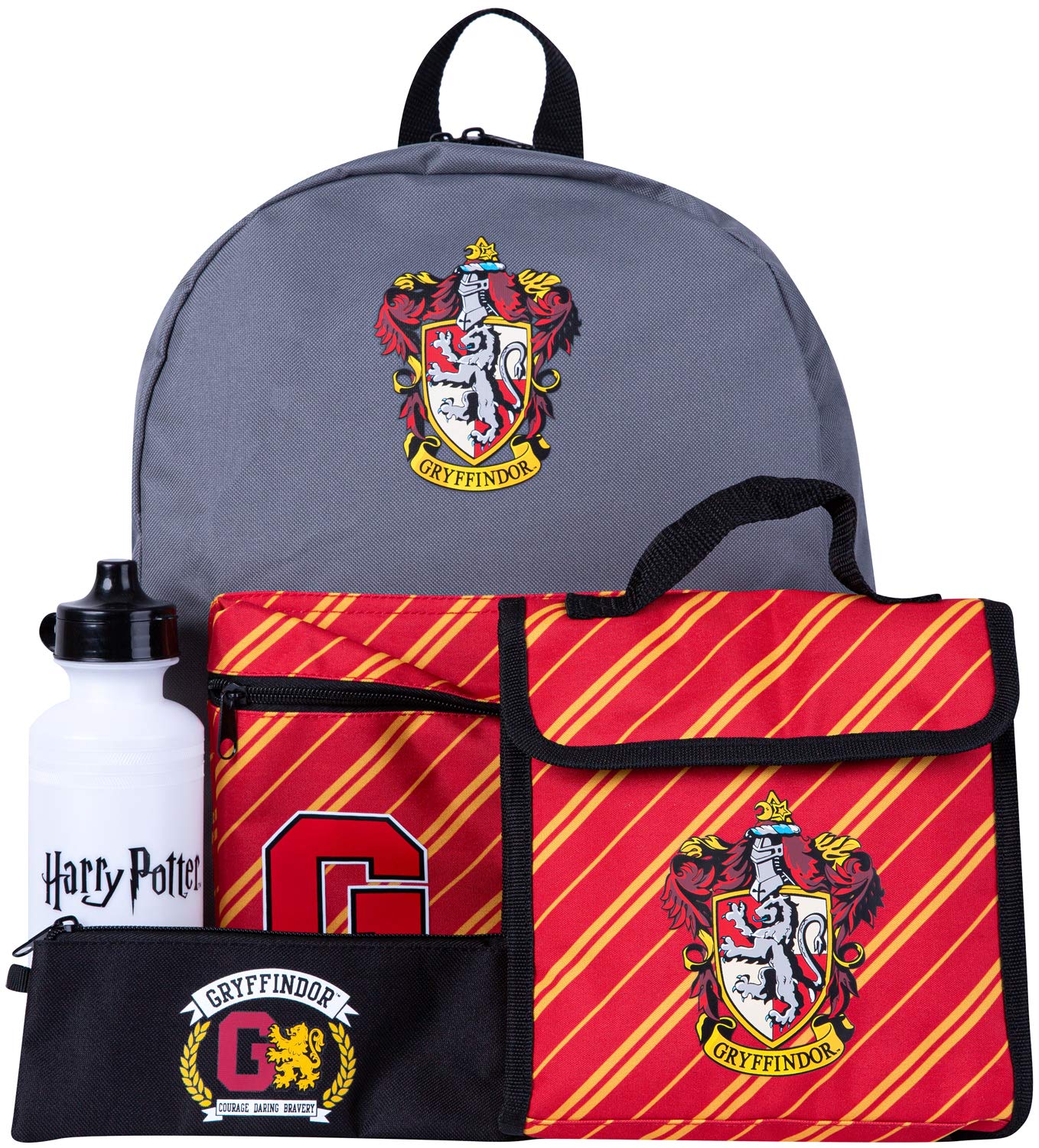Harry Potter Childrens Backpack 4 Piece School Set Including Lunchbag, Water Bottle and Pencil Case