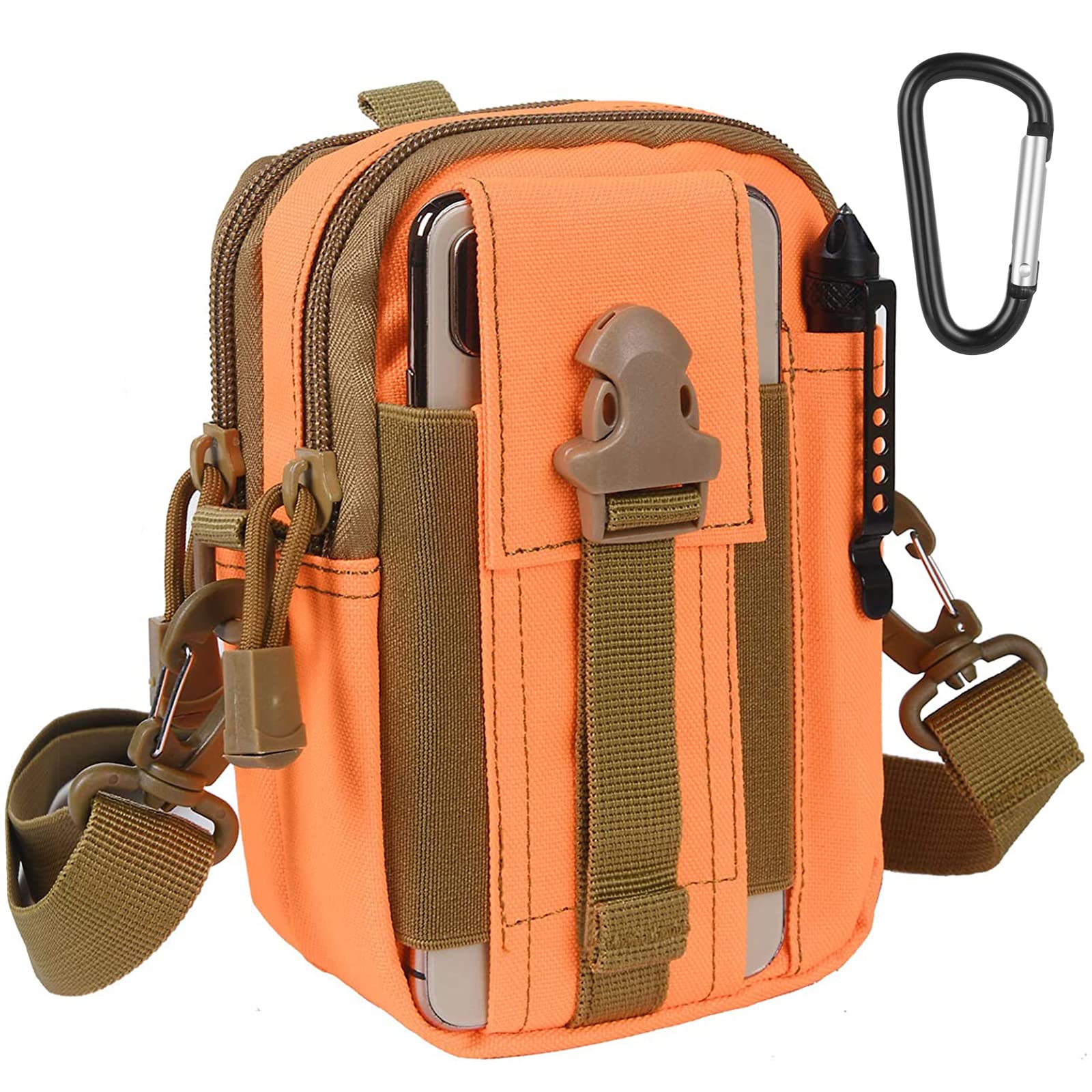 flintronic Tactical Waist Bags, Universal Outdoor Waist Bag | Molle EDC Pouch + Outdoor Hook | Utility Gadget Waist Bag with Cell Phone Holster for Sports, Hiking, Camping, Traveling