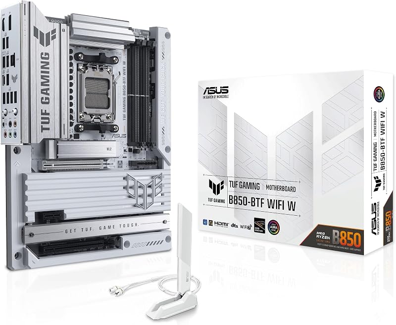 TUF GAMING B850-BTF WIFI W, Scheda Madre AMD ATX, Slot DDR5, Bianca