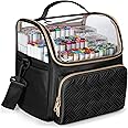 Rexmica Marker Organizer Case voor 100 Markers, Marker Storage Organizer Tas met Divider en Schouderriem, Marker Travel Draagtas met 3 Zakken, Roze (Gepatenteerd Ontwerp
