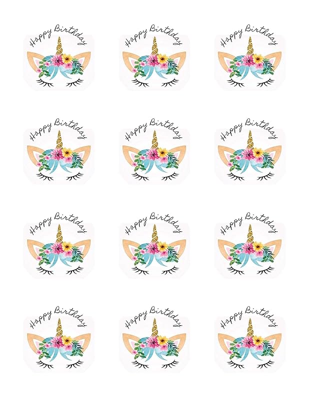 Amazon Com Unicorn With Vintage Flowers And Happy Birthday