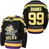 Mighty Ducks Jersey #96 Charlie Conway #99 Adam Banks #33 Greg Goldberg #66 Gordon Bombay Movie Hockey Jersey White Green
