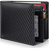 Artpaxy Mens Wallet Genuine Leather Bifold RFID Blocking Wallet for Men with 1 ID Window 13 Card Holders 2 cash pockets 1 Gift Box