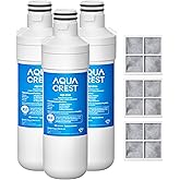 AQUA CREST LT1000PC Refrigerator Water Filter and Air Filter, 3 Combo | Replacement for LG&reg; LT1000P&reg;, LT1000PC, LT1000PCS, ADQ74793501, ADQ74793502, LFXS26973S, LMXS28626S, Kenmore&reg; 469980, 9980