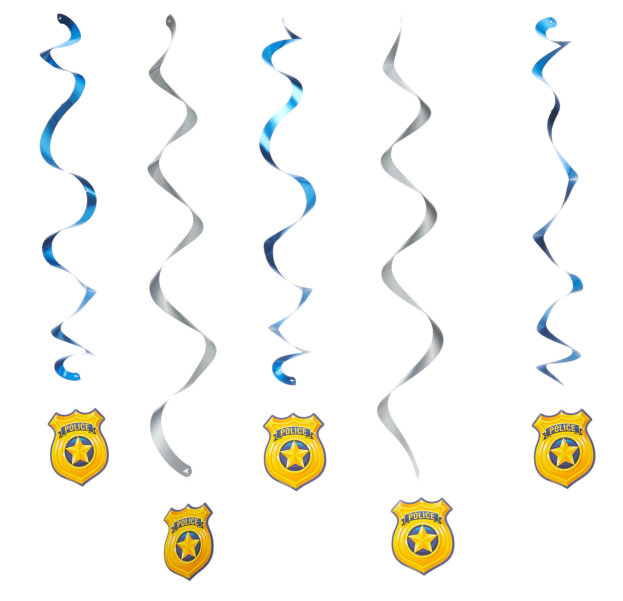 Police Badge Shape Hanging Swirls - 5 Pcs