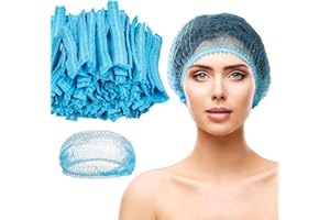 RETAINBRE 500 Pcs Disposable Hair Nets Bouffant Caps Bulk Hair Covers 21" Hair Elastic Dust Cap Hairnets for Food Service, Nurses, Labs, Kitchen(Blue)