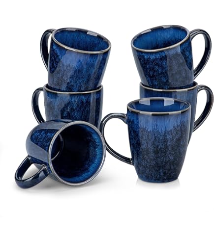 Amazon.com | Ceramic Mugs 12oz,Set of 6,Large Ceramic Coffee Mugs for Men,  Women, Dad, Mom, Coffee cups,Modern Coffee Mugs With Handle For Tea,Latte,Cappuccino,Cocoa.  (6 Pack): Coffee Cups & Mugs